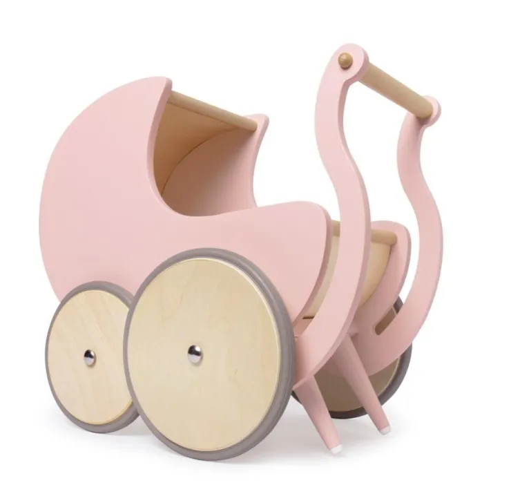 Kinderboard Wooden Toys | Push & Pull Toys>Kinderfeets Pram Rose