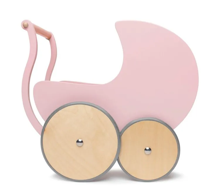 Kinderboard Wooden Toys | Push & Pull Toys>Kinderfeets Pram Rose