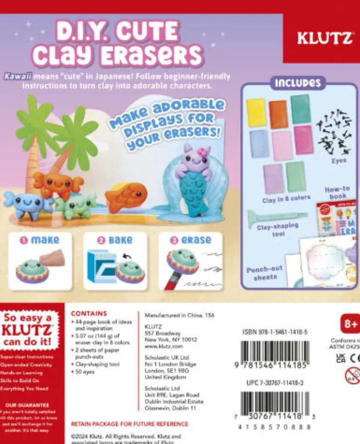 KLUTZ Make & Create | 8 Years+>Make Your Own Mini Erasers - Kawaii Style