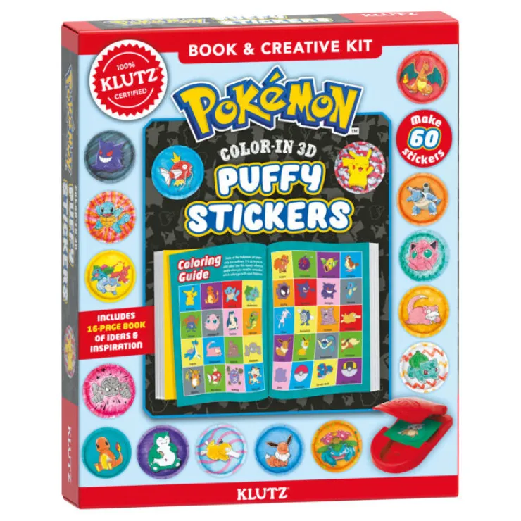 KLUTZ Make & Create | Stationary & Stickers>Pokemon Colour-In 3D Puffy Stickers