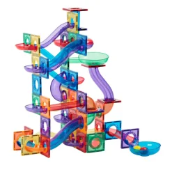 Learn & Grow Building Sets | Magnetic Tiles>Rainbow Magnetic Tiles Ball Run Pack 88pc