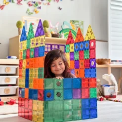 Learn & Grow Building Sets | Magnetic Tiles>Rainbow Magnetic Tiles Builders Pack 110pc