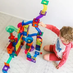 Learn & Grow Building Sets | Magnetic Tiles>Rainbow Magnetic Tiles Ball Run Pack 88pc