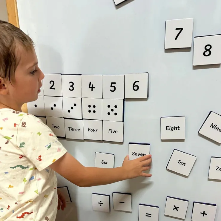Learn & Grow Reading & Writing | Building Sets>Rainbow Magnetic Tiles Toppers - Numeric Pack 40pc