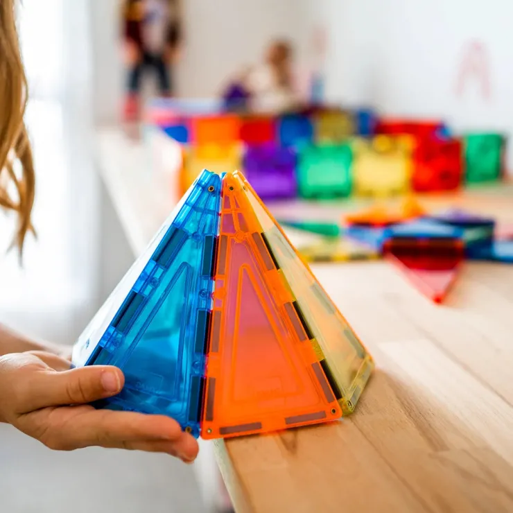 Learn & Grow Building Sets | Magnetic Tiles>Rainbow Magnetic Tiles Base Pack 64pc