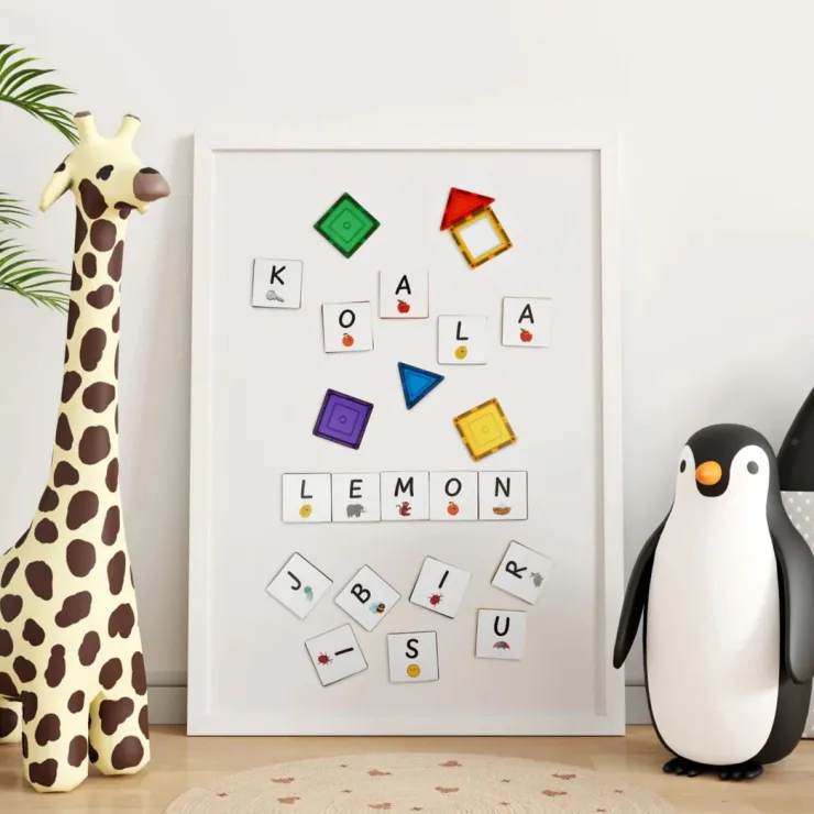 Learn & Grow Reading & Writing | Building Sets>Rainbow Magnetic Tiles Toppers - Alphabet Upper Case Pack 40pc