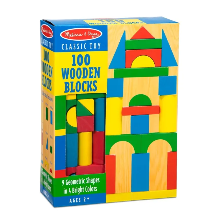 Melissa & Doug Wooden Toys | Building Blocks>100 Wood Blocks Set