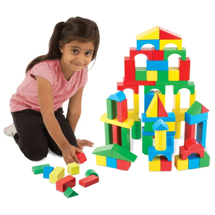 Melissa & Doug Wooden Toys | Building Blocks>100 Wood Blocks Set