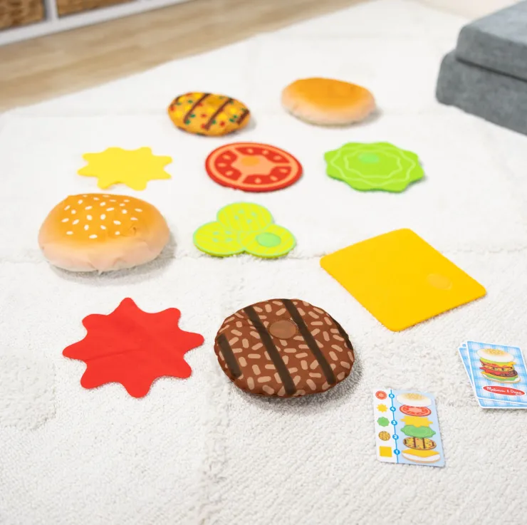 Melissa & Doug Pretend Play | Kitchen & Food>Burger Stacking Games
