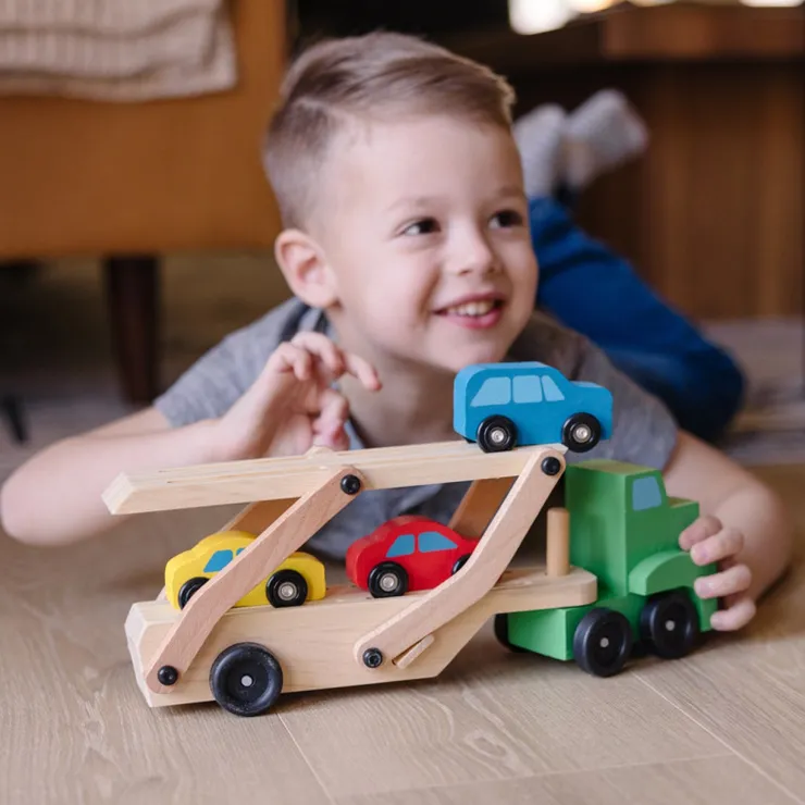 Melissa & Doug Wooden Toys | Transport Toys>Car Carrier