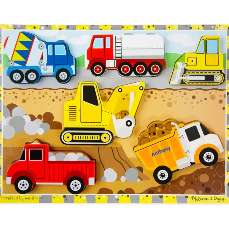 Melissa & Doug Wooden Toys | Jigsaw Puzzles>Construction Chunky Puzzle 6 Pieces