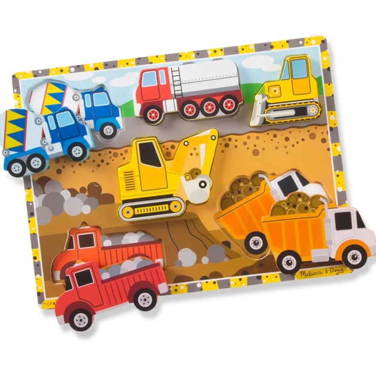 Melissa & Doug Wooden Toys | Jigsaw Puzzles>Construction Chunky Puzzle 6 Pieces