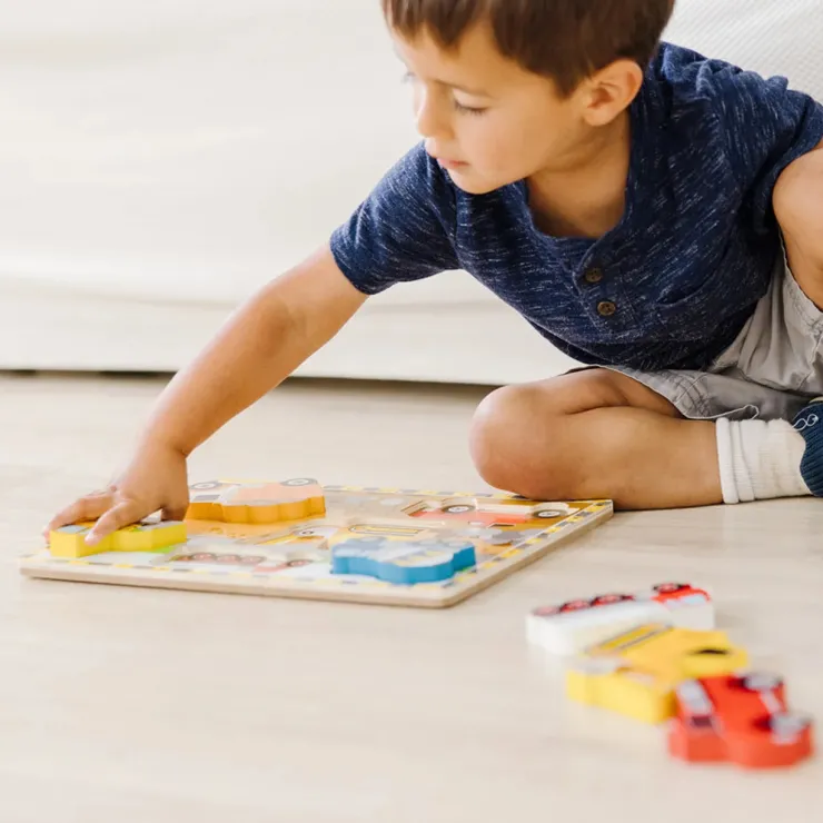 Melissa & Doug Wooden Toys | Jigsaw Puzzles>Construction Chunky Puzzle 6 Pieces