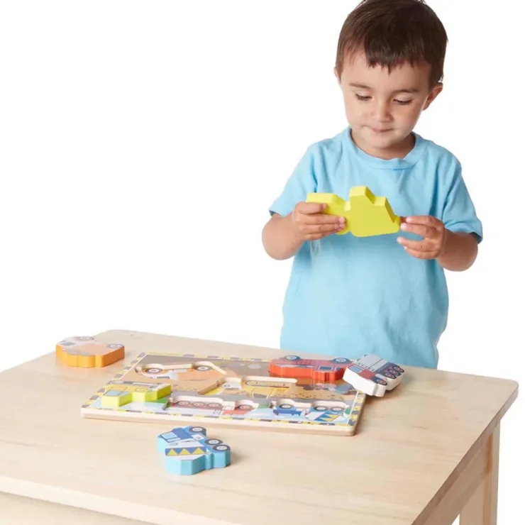 Melissa & Doug Wooden Toys | Jigsaw Puzzles>Construction Chunky Puzzle 6 Pieces
