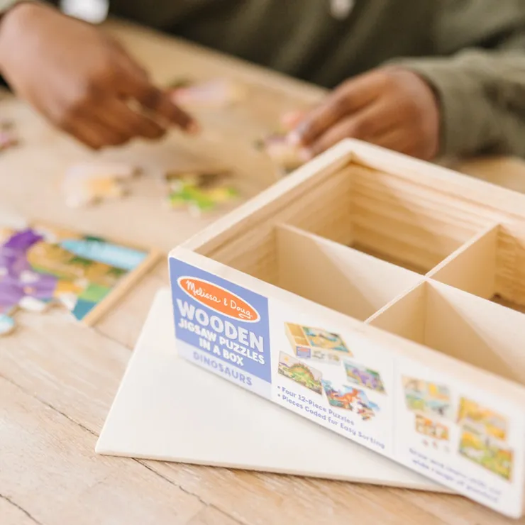 Melissa & Doug Wooden Toys | Jigsaw Puzzles>Dinosaurs Puzzles in a Box