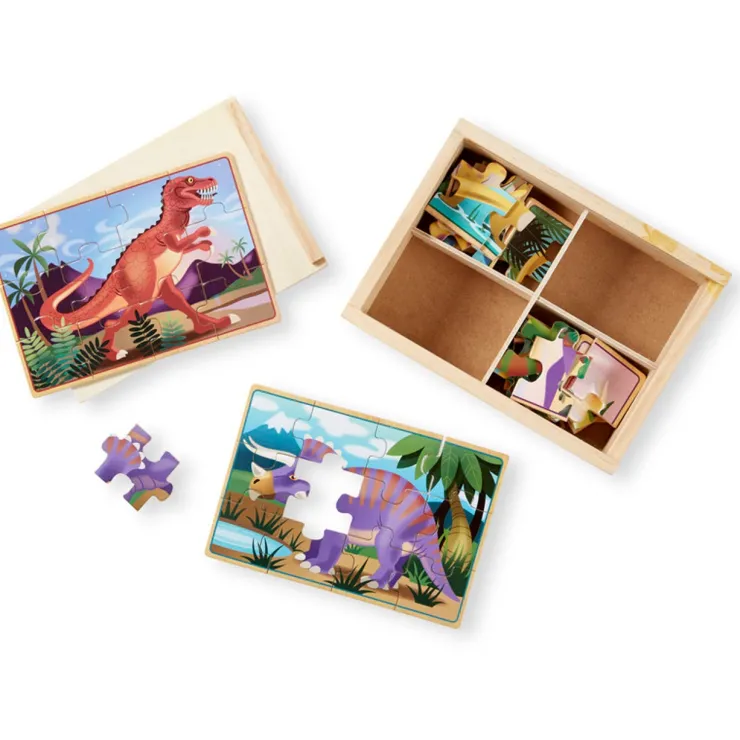 Melissa & Doug Wooden Toys | Jigsaw Puzzles>Dinosaurs Puzzles in a Box