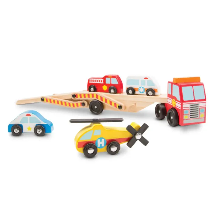 Melissa & Doug Wooden Toys | Transport Toys>Emergency Vehicle Carrier