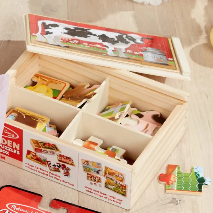 Melissa & Doug Wooden Toys | Jigsaw Puzzles>Farm Puzzles in a Box
