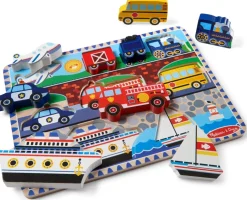 Melissa & Doug Wooden Toys | Jigsaw Puzzles>Vehicles Chunky Puzzle - 8 Pieces