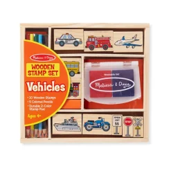Melissa & Doug Wooden Toys | Stationary & Stickers>Wooden Stamp Set - Vehicles