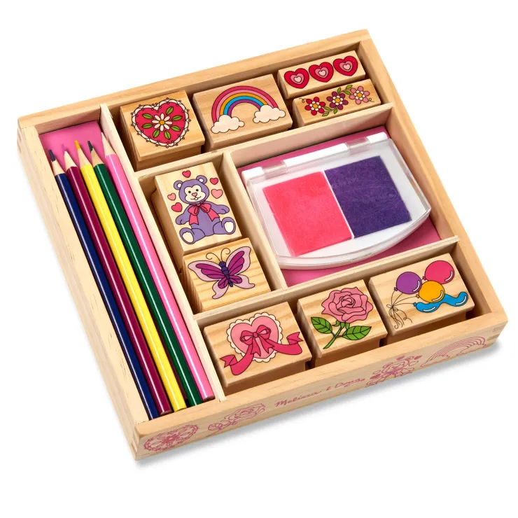 Melissa & Doug Wooden Toys | Stationary & Stickers>Wooden Stamp Set - Friendship