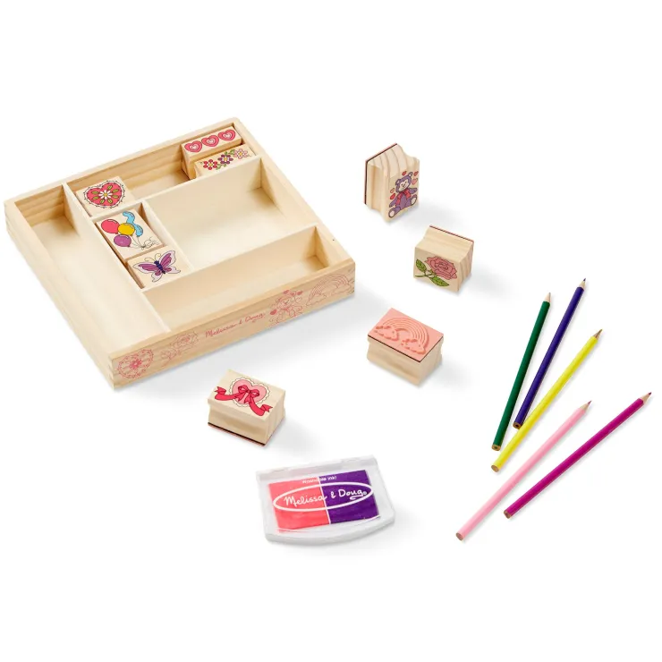Melissa & Doug Wooden Toys | Stationary & Stickers>Wooden Stamp Set - Friendship