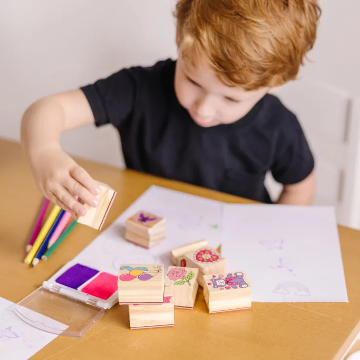 Melissa & Doug Wooden Toys | Stationary & Stickers>Wooden Stamp Set - Friendship