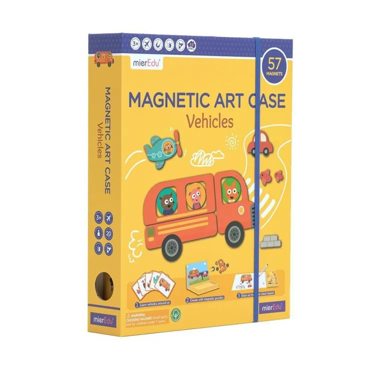 MIEREDU Activities & Learning | Art Supplies>Magnetic Art Case - Vehicles
