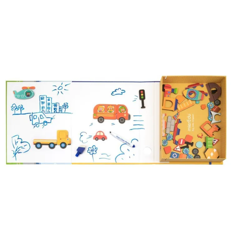 MIEREDU Activities & Learning | Art Supplies>Magnetic Art Case - Vehicles