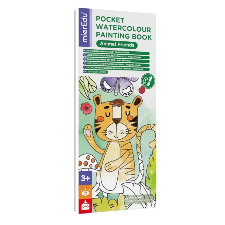 MIEREDU Drawing, Colouring & Painting | 3 Years+>Pocket Watercolour Painting Book - Animal Friends