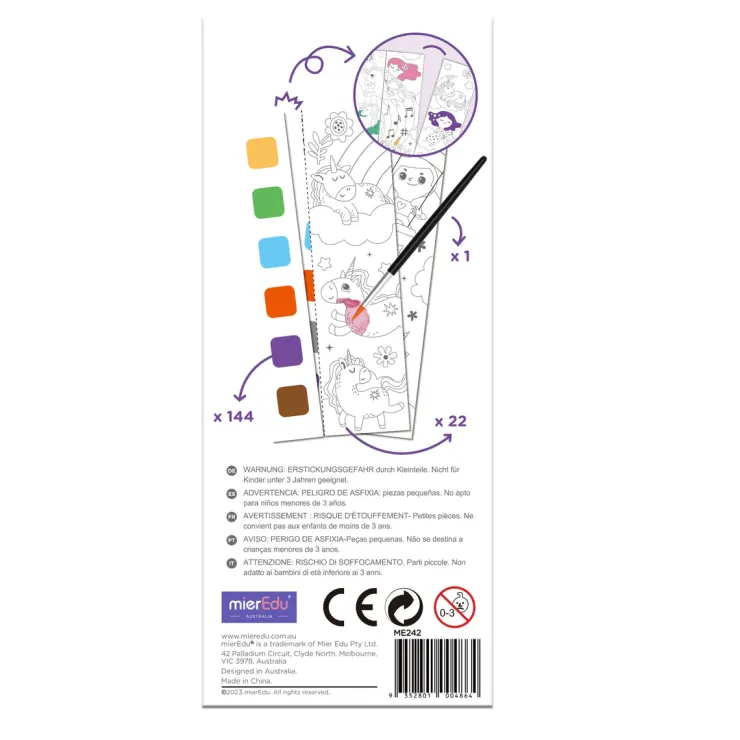MIEREDU Drawing, Colouring & Painting | 3 Years+>Pocket Watercolour Painting Book - Unicorns
