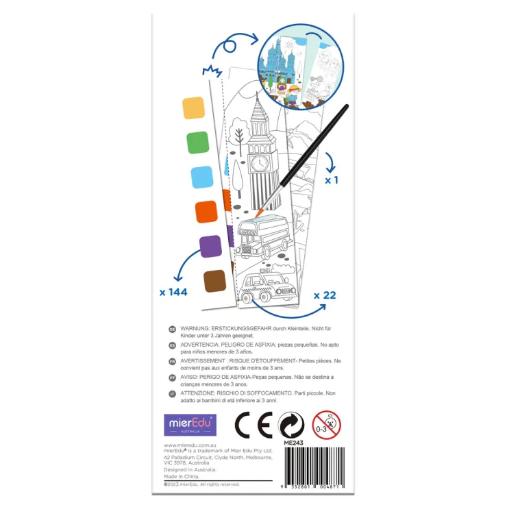 MIEREDU Drawing, Colouring & Painting | 3 Years+>Pocket Watercolour Painting Book - Travel Around The World