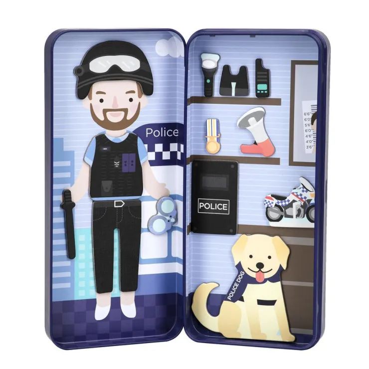 MIEREDU Jigsaw Puzzles | 3 Years+> Travel Magnetic Puzzle Box - Dream Big Series Police Officer