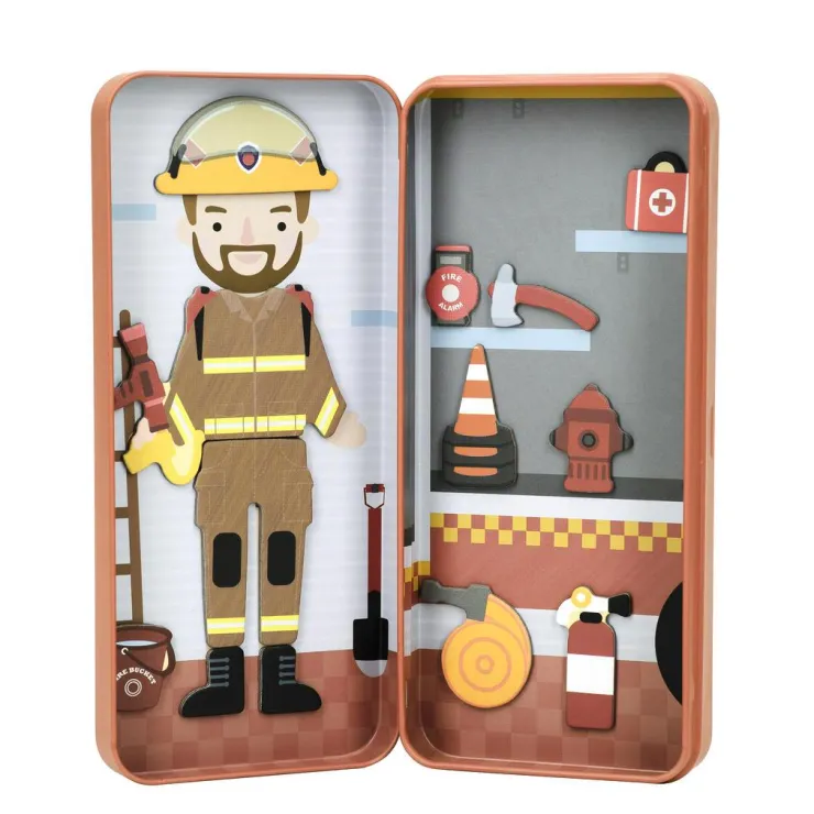 MIEREDU Jigsaw Puzzles | 3 Years+> Travel Magnetic Puzzle Box - Dream Big Series Firefighter