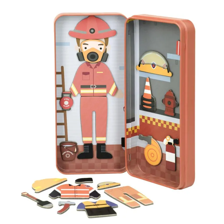 MIEREDU Jigsaw Puzzles | 3 Years+> Travel Magnetic Puzzle Box - Dream Big Series Firefighter