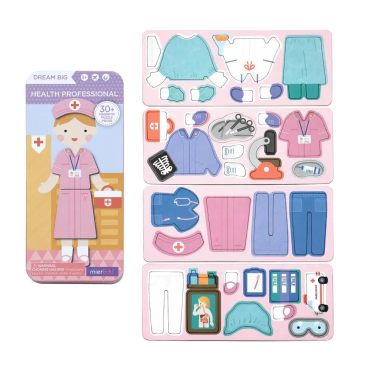 MIEREDU Jigsaw Puzzles | 3 Years+> Travel Magnetic Puzzle Box - Dream Big Series Health Professional