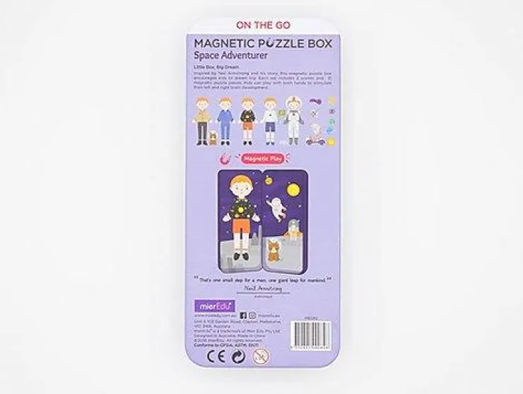 MIEREDU Jigsaw Puzzles | 3 Years+>Travel Magnetic Puzzle Box - Dream Big Series Space Adventurer