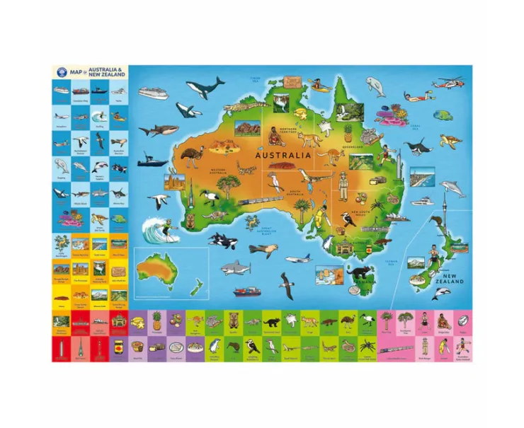 Orchard Toys Jigsaw Puzzles | 6 Years+>Map of Australia & New Zealand Jigsaw Puzzle (150 pc)