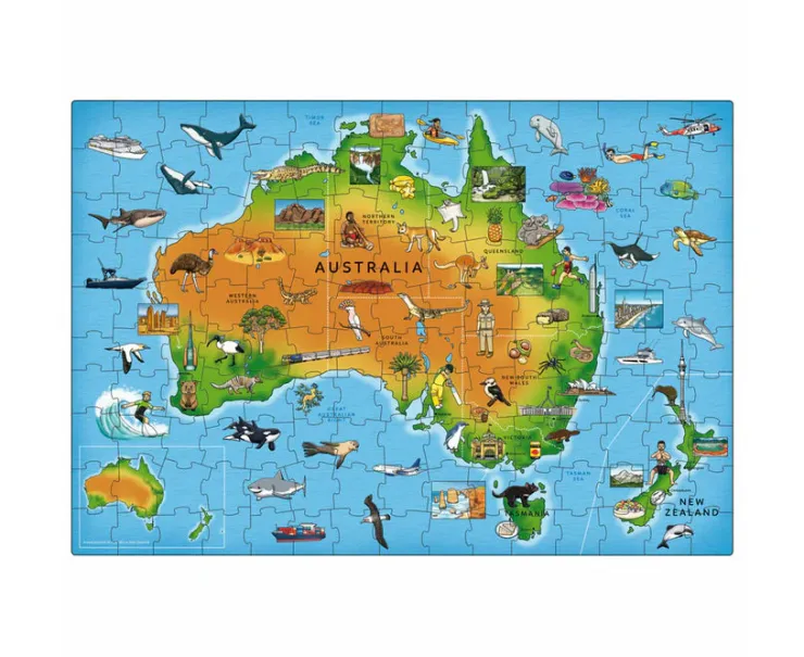 Orchard Toys Jigsaw Puzzles | 6 Years+>Map of Australia & New Zealand Jigsaw Puzzle (150 pc)