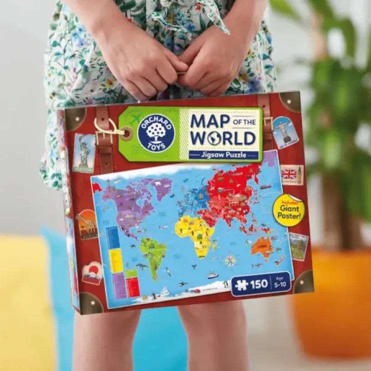 Orchard Toys Jigsaw Puzzles | 6 Years+>Map of The World Jigsaw Puzzle (150 pc)