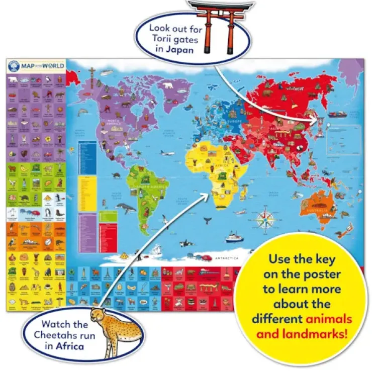 Orchard Toys Jigsaw Puzzles | 6 Years+>Map of The World Jigsaw Puzzle (150 pc)