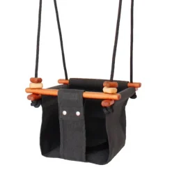 SolveJ Swings | Wooden Toys>Baby Toddler Swing - Slate Grey