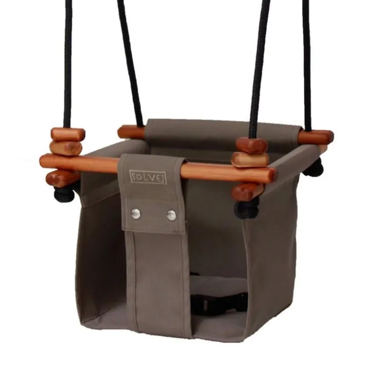 SolveJ Swings | Wooden Toys>Baby Toddler Swing - Classic Taupe