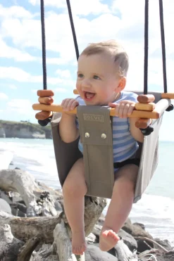SolveJ Swings | Wooden Toys>Baby Toddler Swing - Classic Taupe