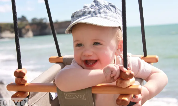 SolveJ Swings | Wooden Toys>Baby Toddler Swing - Classic Taupe