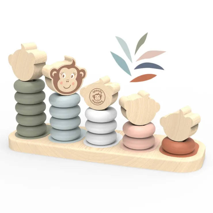 Speedy Monkey Wooden Toys | 12 Months+>Family Stacker