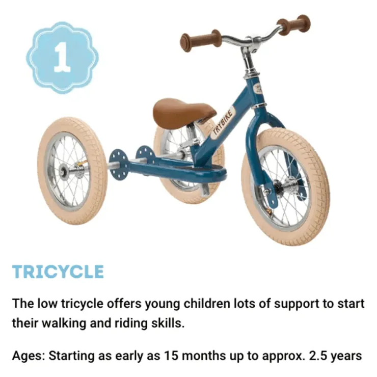 TryBike Trikes & Wagons | Balance Bikes>- Vintage Red Matte Finish