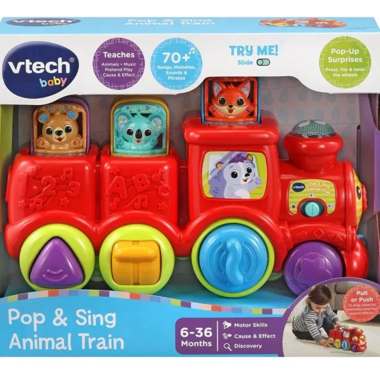 Vtech Early Development Toys | Electronic Learning Products>Pop & Sing Animal Train